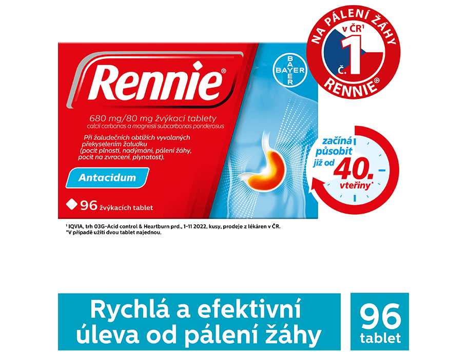 Balení Rennie 96 tablet